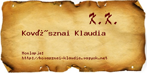 Kovásznai Klaudia névjegykártya