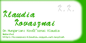 klaudia kovasznai business card